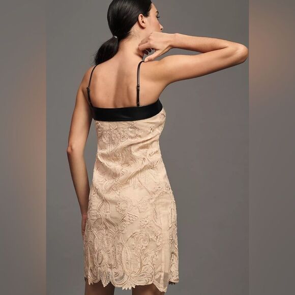 Anthropologie Maeve Square-Neck Lace Mini Dress Size 4 - Picture 2 of 7